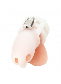 Белая клетка для пениса Silicone Small 2 in Cock Cage With Ball Divider - BlueLine - купить с доставкой в Набережных Челнах