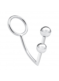 Кольцо на пенис с анальным стимулятором Two Bead Stainless Steel Anal Hook   Cock Ring - BlueLine - в Набережных Челнах купить с доставкой