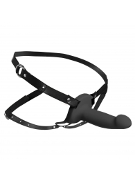 Черный полый страпон с вибрацией 2’’ Erection 28X Smooth Vibrating Silicone Penis Sheath - XR Brands - купить с доставкой в Набережных Челнах