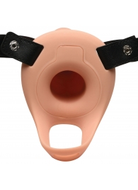 Телесный полый страпон 2  Erection 28X Smooth Vibrating Silicone Penis Sheath - 16 см. - XR Brands - купить с доставкой в Набережных Челнах