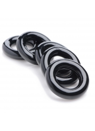 Комплект из 5 черных эрекционных колец для мошонки Ring Master Custom Ball Stretcher Kit - XR Brands - в Набережных Челнах купить с доставкой