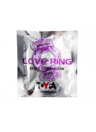 Фиолетовое виброкольцо с двумя вибропульками - Toyfa Basic - в Набережных Челнах купить с доставкой