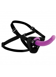 Лиловый поясной страпон Navigator Silicone G-Spot Dildo with Harness - 17,8 см. - XR Brands - купить с доставкой в Набережных Челнах