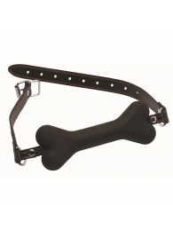 Черный кляп в форме косточки Hound Adjustable Dog Bone Gag - XR Brands - купить с доставкой в Набережных Челнах