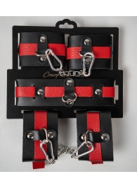 Черно-красный набор фиксаций: наручники, оковы и ошейник - Crazy Handmade - купить с доставкой в Набережных Челнах
