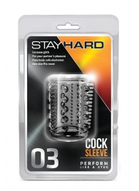 Прозрачная насадка с шипами и шишечками STAY HARD COCK SLEEVE 03 CLEAR - Blush Novelties - в Набережных Челнах купить с доставкой