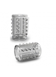 Прозрачная насадка с шипами и шишечками STAY HARD COCK SLEEVE 03 CLEAR - Blush Novelties - в Набережных Челнах купить с доставкой