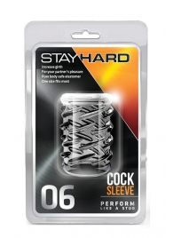 Прозрачная насадка с объёмными чёрточками STAY HARD COCK SLEEVE 06 CLEAR - Blush Novelties - в Набережных Челнах купить с доставкой
