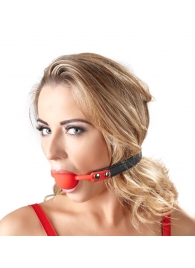 Силиконовый кляп-шар на чёрных ремешках Red Gag silicone - Orion - купить с доставкой в Набережных Челнах