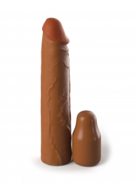 Коричневая насадка на член 2  Silicone X-tension - 20,3 см. - Pipedream - в Набережных Челнах купить с доставкой