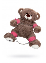 Бондажный набор: бурый мишка с розовыми оковами и наручниками - Pecado - купить с доставкой в Набережных Челнах