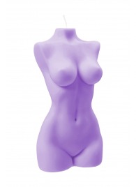 Фиолетовая интерьерная свеча в форме женского торса - 850 гр. - Pecado - купить с доставкой в Набережных Челнах