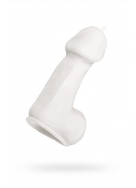 Белая свеча в форме пениса - 47 гр. - Pecado - купить с доставкой в Набережных Челнах