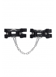 Черные кожаные оковы из двух ремешков - Pecado - купить с доставкой в Набережных Челнах