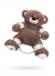 Бондажный набор: бурый мишка с белыми оковами и наручниками - Pecado - купить с доставкой в Набережных Челнах