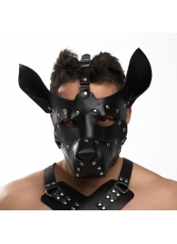 Черная кожаная маска «Собака» - Crazy Handmade - купить с доставкой в Набережных Челнах