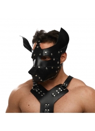 Черная кожаная маска «Собака» - Crazy Handmade - купить с доставкой в Набережных Челнах