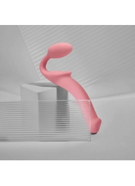 Розовый безремневой страпон Strap-on-me Semi-Realistic Bendable Strap-On size M - Strap-on-me - купить с доставкой в Набережных Челнах