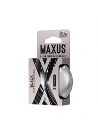 Черные утолщенные презервативы MAXUS Extra Strong с железным кейсом - 3 шт. - Maxus - купить с доставкой в Набережных Челнах