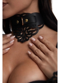 Фигурный чокер с узорами и золотистой фурнитурой - Crazy Handmade - купить с доставкой в Набережных Челнах