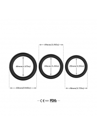 Набор из 3 черных эрекционных колец Stay Hard - Boys of Toys - в Набережных Челнах купить с доставкой