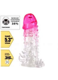 Прозрачно-розовая насадка на пенис Wilford - 13,5 см. - Baile - в Набережных Челнах купить с доставкой