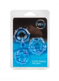 Набор из 3 синих эрекционных колец с различным рельефом - Erowoman-Eroman - в Набережных Челнах купить с доставкой
