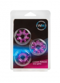 Набор из 3 лиловых эрекционных колец различной формы - Erowoman-Eroman - в Набережных Челнах купить с доставкой