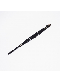 Черный ажурный чокер с золотистой фурнитурой - Crazy Handmade - купить с доставкой в Набережных Челнах