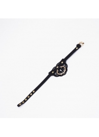 Черный чокер с клепками и золотистой фурнитурой - Crazy Handmade - купить с доставкой в Набережных Челнах