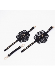 Черный фигурные оковы с золотистой фурнитурой - Crazy Handmade - купить с доставкой в Набережных Челнах