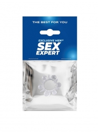 Прозрачное эрекционное кольцо с шариками и шипами - Sex Expert - в Набережных Челнах купить с доставкой