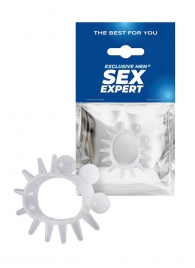 Эластичное эрекционное кольцо с шариками и лучами - Sex Expert - в Набережных Челнах купить с доставкой