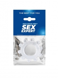 Прозрачное эрекционное кольцо со стимулирующими шариками - Sex Expert - в Набережных Челнах купить с доставкой