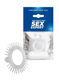 Эластичное эрекционное кольцо с шипиками и шариком - Sex Expert - в Набережных Челнах купить с доставкой