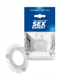 Эластичное эрекционное кольцо с 3 шариками и шипами - Sex Expert - в Набережных Челнах купить с доставкой