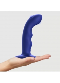 Синяя насадка-стимулятор Strap-On-Me Tapping Dildo Wave - Strap-on-me - купить с доставкой в Набережных Челнах