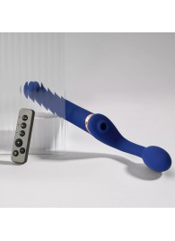 Синий безремневой страпон Multi Orgasm Bendable Strap-On size XL с клиторальной стимуляцией - Strap-on-me - купить с доставкой в Набережных Челнах