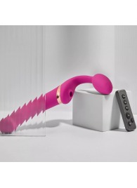 Ярко-розовый безремневой страпон Multi Orgasm Bendable Strap-On size L с клиторальной стимуляцией - Strap-on-me - купить с доставкой в Набережных Челнах