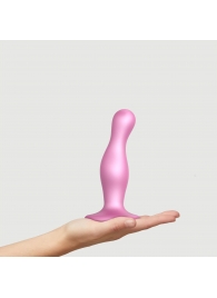 Розовая насадка Strap-On-Me Dildo Plug Curvy size M - Strap-on-me - купить с доставкой в Набережных Челнах