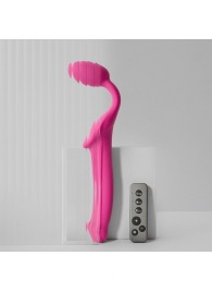 Ярко-розовый безремневой страпон Strap-on-me Vibrating Bendable Strap-On size XL - Strap-on-me - купить с доставкой в Набережных Челнах