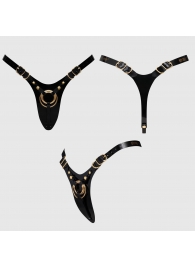 Черный пояс для фиксации насадок Strap-On-Me Leatherette Harness Fabulous - Strap-on-me - купить с доставкой в Набережных Челнах