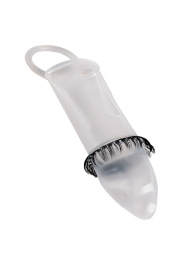 Закрытая насадка на пенис с подхватом мошонки и стимулирующими «ресничками» - Sextaz - в Набережных Челнах купить с доставкой