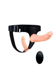 Женский страпон с 2 насадками, вибрацией и пультом ДУ - Erowoman-Eroman - купить с доставкой в Набережных Челнах