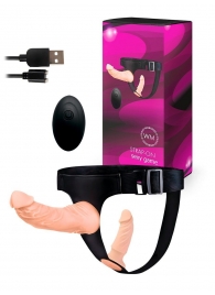Женский страпон с 2 насадками, вибрацией и пультом ДУ - Erowoman-Eroman - купить с доставкой в Набережных Челнах