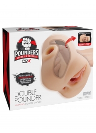 Телесный мастурбатор с вибрацией Double Pounder Vibrating Squeeze Stroker - Pipedream - в Набережных Челнах купить с доставкой