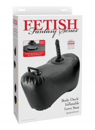 Черное надувное кресло с платформой для фиксации дилдо Body Dock Inflatable Love Seat - Pipedream - купить с доставкой в Набережных Челнах