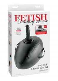 Черный надувной мяч с платформой для фиксации дилдо Body Dock Inflatable Love Ball - Pipedream - купить с доставкой в Набережных Челнах