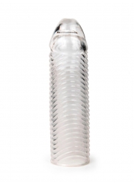 Прозрачная закрытая насадка на пенис с ребрышками - 16 см. - Sex Expert - в Набережных Челнах купить с доставкой