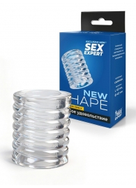 Прозрачная сквозная насадка на пенис с ребрышками - Sex Expert - в Набережных Челнах купить с доставкой